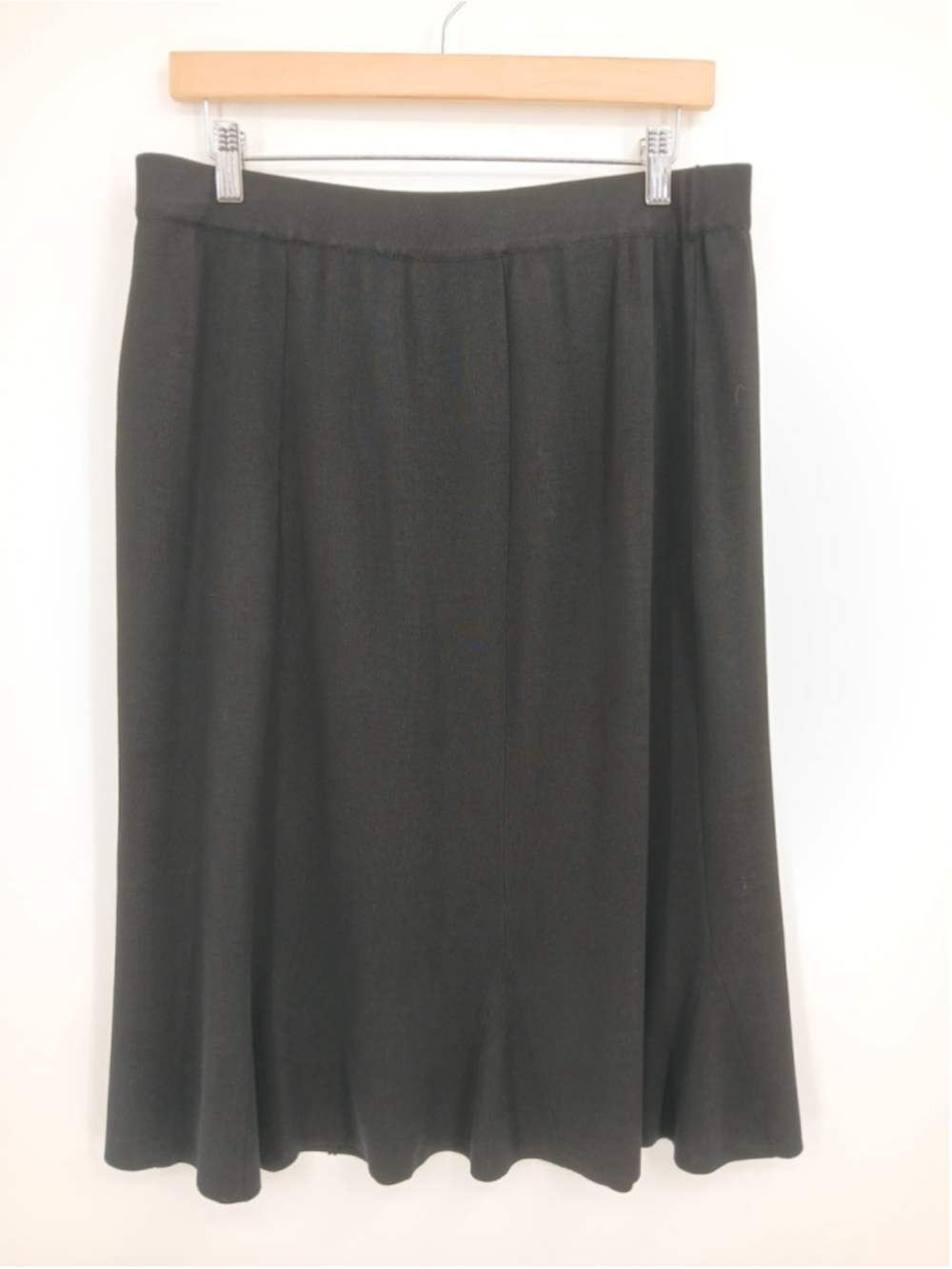 Misook Black A-line Flare Skirt Size L